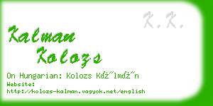 kalman kolozs business card